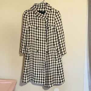 Vintage 60s checkered swing coat wool